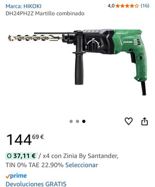 Taladro martillo percutor Hitachi DH24PH