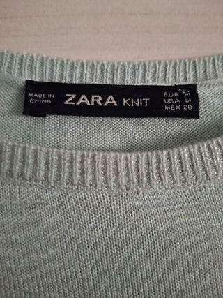 Jersey Zara verde agua