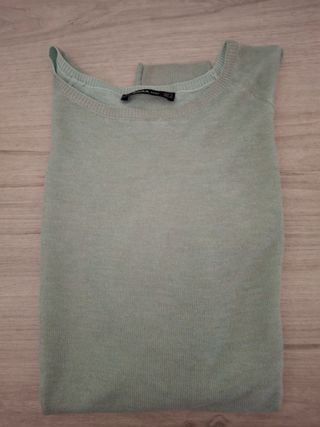 Jersey Zara verde agua