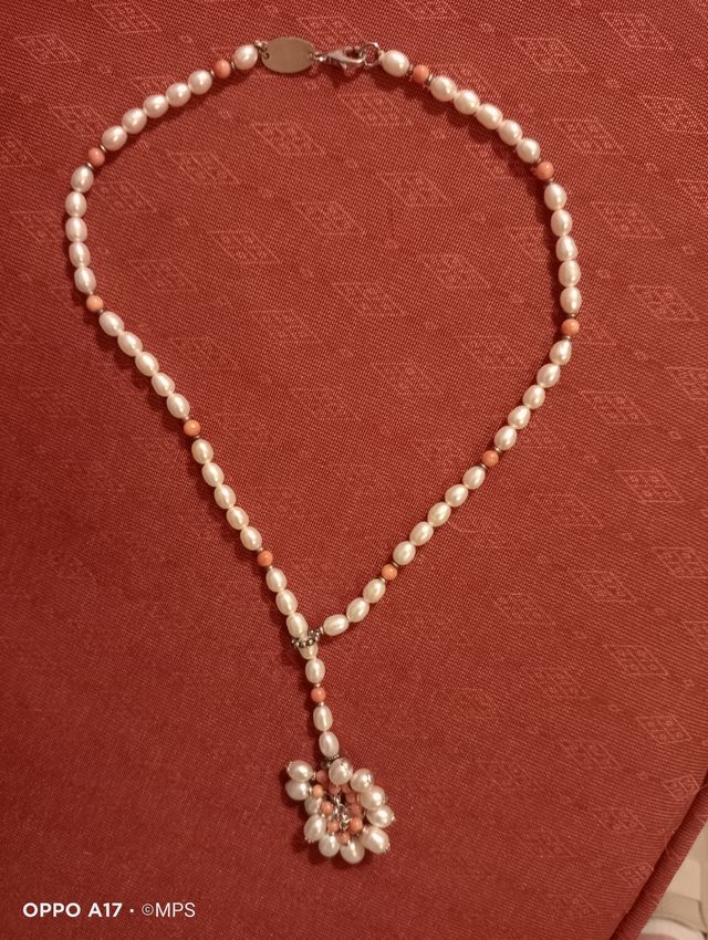 Gargantilla Yanes perlas coral