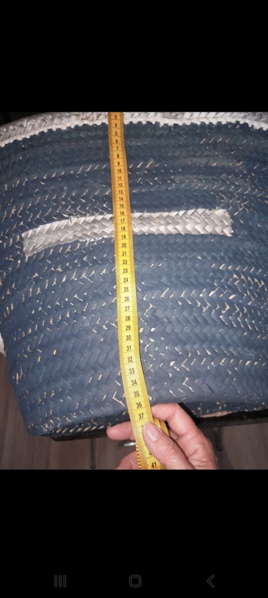 Cesto playa mimbre azul