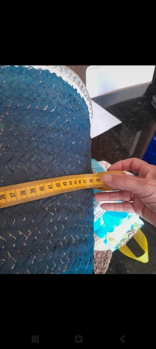 Cesto playa mimbre azul