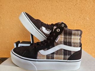 Vans Sk8-Hi Platform Cuadros Marrón