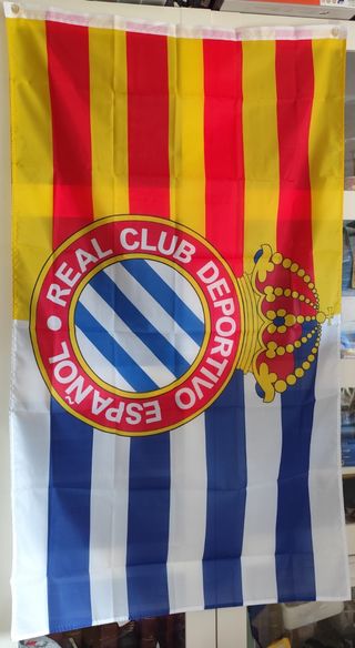 Bandera RCD Espanyol: escudo antiguo
