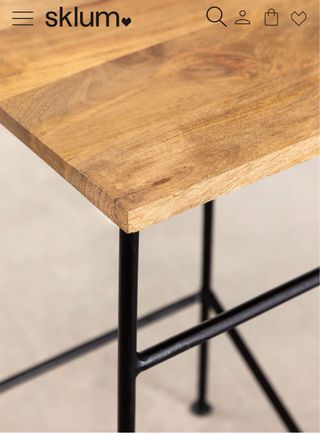 Taburete madera y metal negro