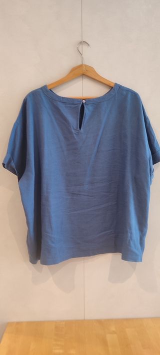 Blusa lino azul - Talla L