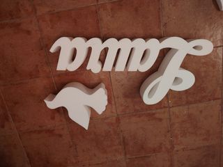 Nombre Laura + Paloma 3D corcho