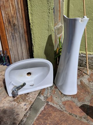 Lavabo porcelana blanco antiguo