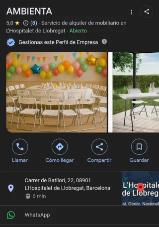 Alquiler Sillas y Mesas