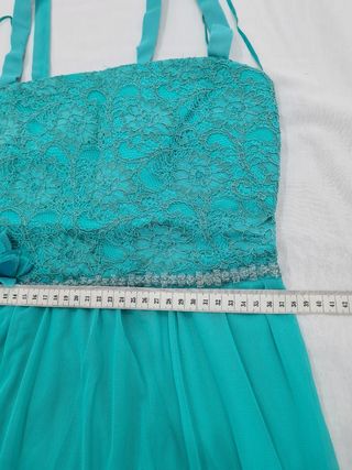Vestido fiesta tul turquesa