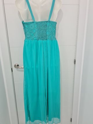 Vestido fiesta tul turquesa