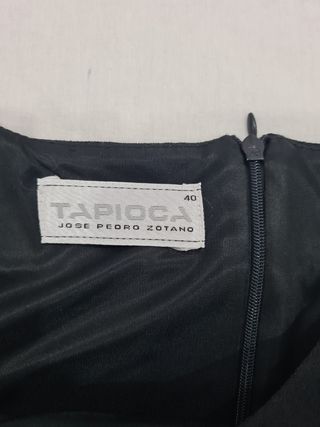 Vestido fiesta Tapioca negro talla 40,  elegante,