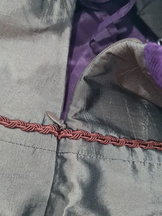 Falda marrón, raso con brillo, talla L,bonita