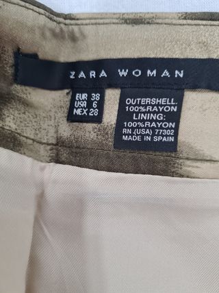 Falda Zara M - Razo estampada