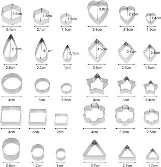 Moldes Galletas Acero Inoxidable - 30uds
