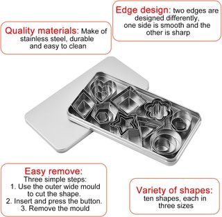Moldes Galletas Acero Inoxidable - 30uds