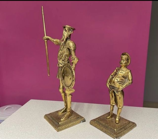 2 Figuras latón: Quijote y Sancho