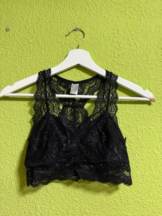 Bralette encaje negro - Talla XS