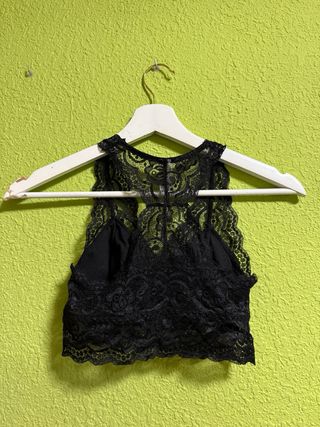Bralette encaje negro - Talla XS