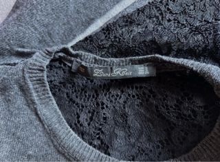 Jersey Zara-Encaje Gris