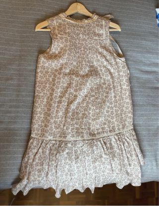Vestido beige/topo estampado mini