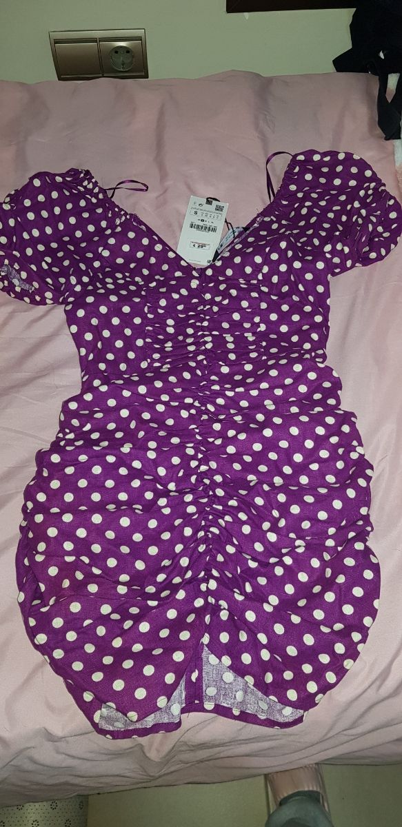 Vestido lunares morado - Talla S