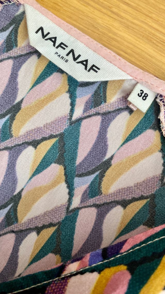 Vestido Naf Naf midi estampado 38