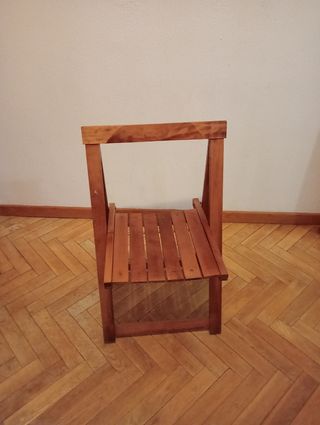 3 Sillas plegables madera marrón