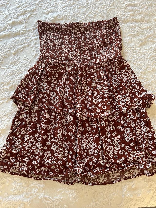 Vestido Stradivarius marrón - L