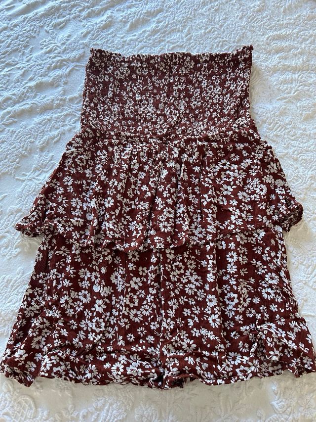 Vestido Stradivarius marrón - L