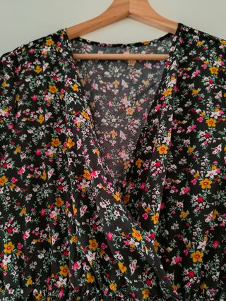 Vestito floreale nero Shein XL (taglia 48)