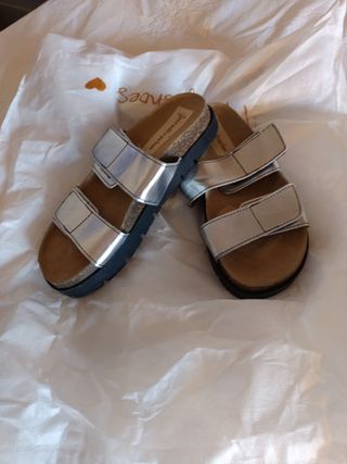 Chanclas Stradivarius Plata