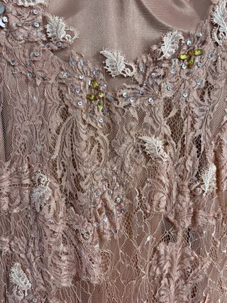 Vestido largo encaje rosa  palo eventos