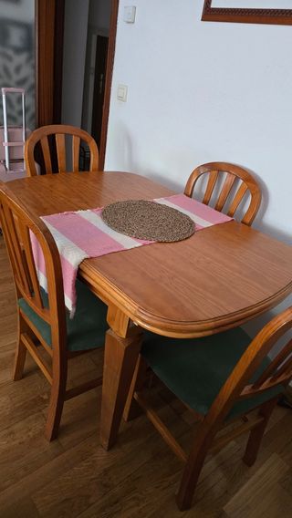 Mesa comedor 4 sillas madera