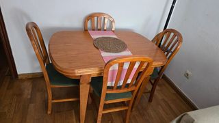 Mesa comedor 4 sillas madera
