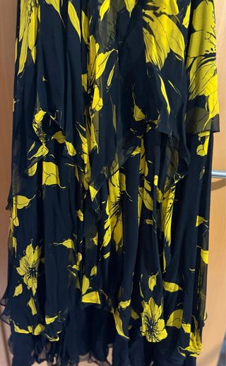 Vestido fiesta negro y amarillo