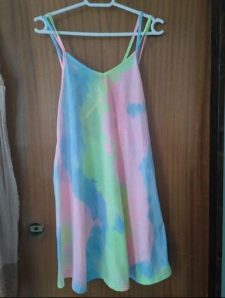 Vestido tie-dye multicolor