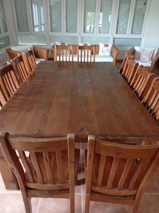 Mesa comedor madera maciza grande