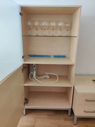 Conjunto mueble TV y vitrina