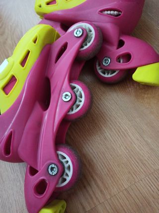 Patines infantiles rosa-amarillo 37 - 30