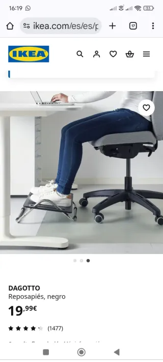 Reposapiés ikea ordenador recoger en sevilla