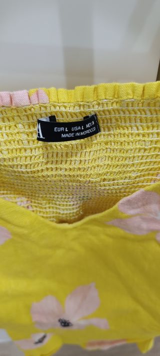 Top tirantes flores - Amarillo