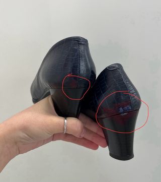 Zapatos tacón azul marino cocodrilo
