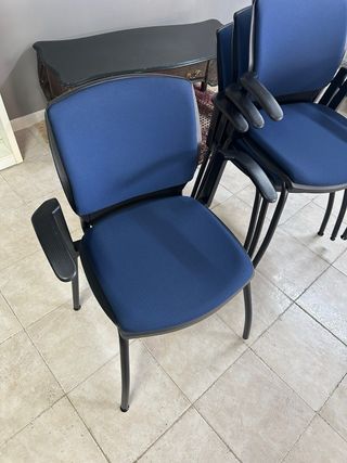 Mesa cristal ovalada + 6 sillas