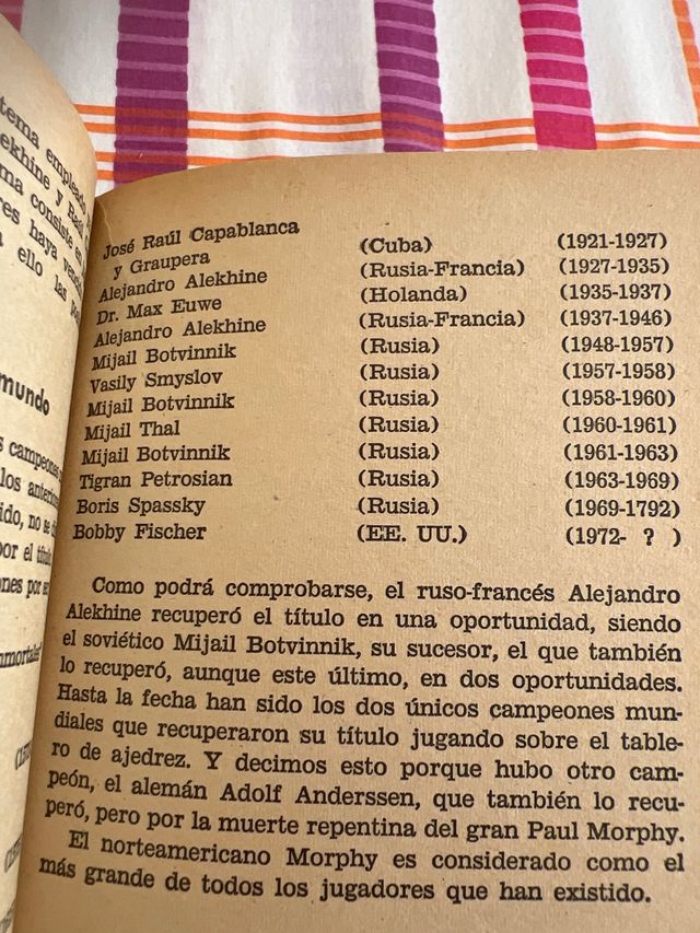 Ajedrez Spassky Fischer
