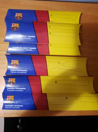 Cubertería FC Barcelona: Cuchillo, Tenedor, Tijera