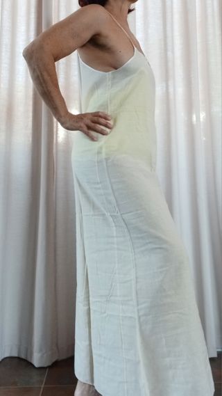 Camicia notte vintage beige ricamata