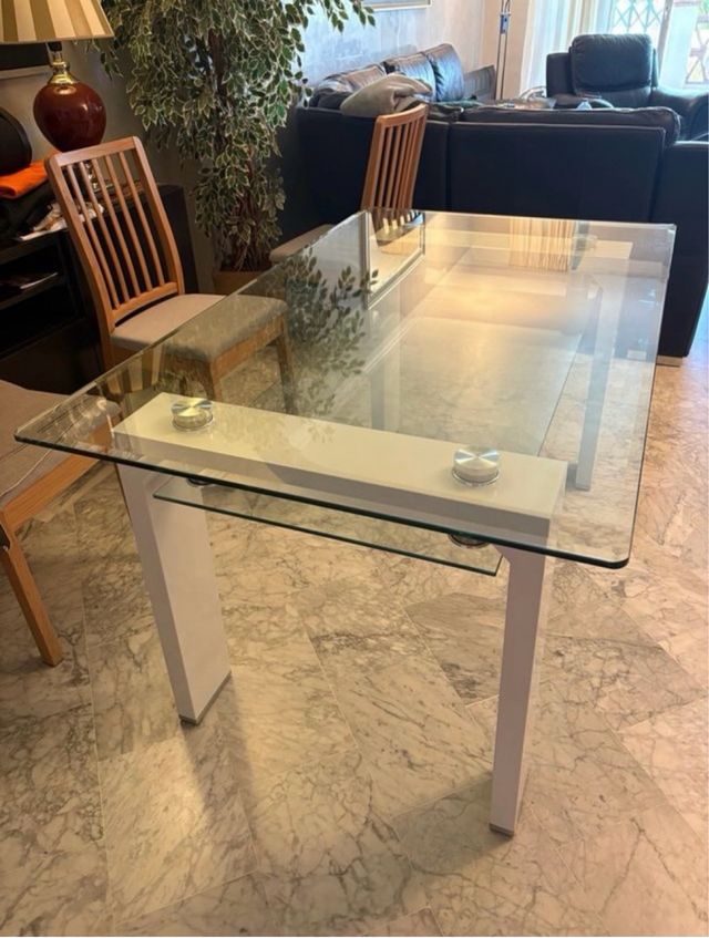 Mesa comedor - cristal blanco