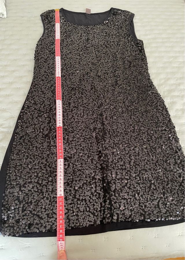 Vestido lentejuelas negro fiesta