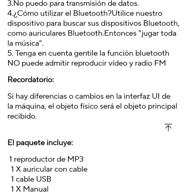 Reproductor MP3 RUIZU